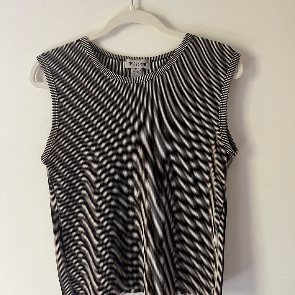 Vintage Plisse ribbed tank top